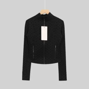 Polka Dot Cropped Jacket and Leggings Set