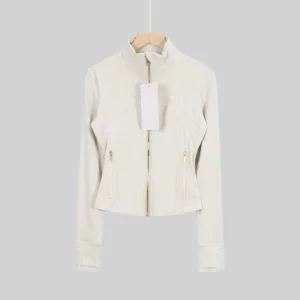 Cropped Jacket and Skirt Set with Gold Zip