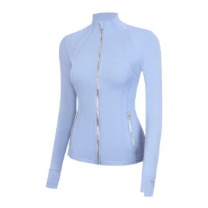 Haze Blue Gold Zip Jacket